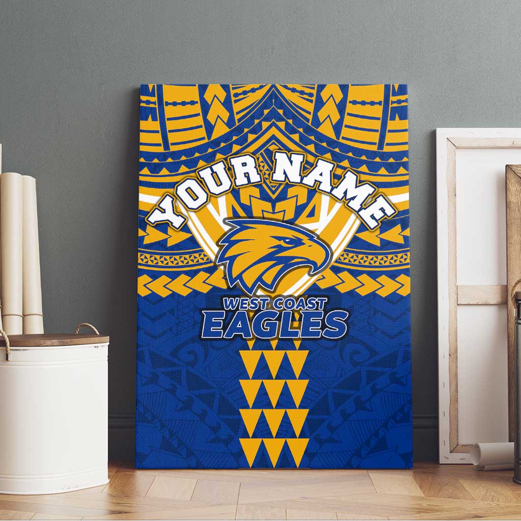 Personalized West Coast Eagles Canvas Wall Art Polynesian Tribal Pattern Heritage Football