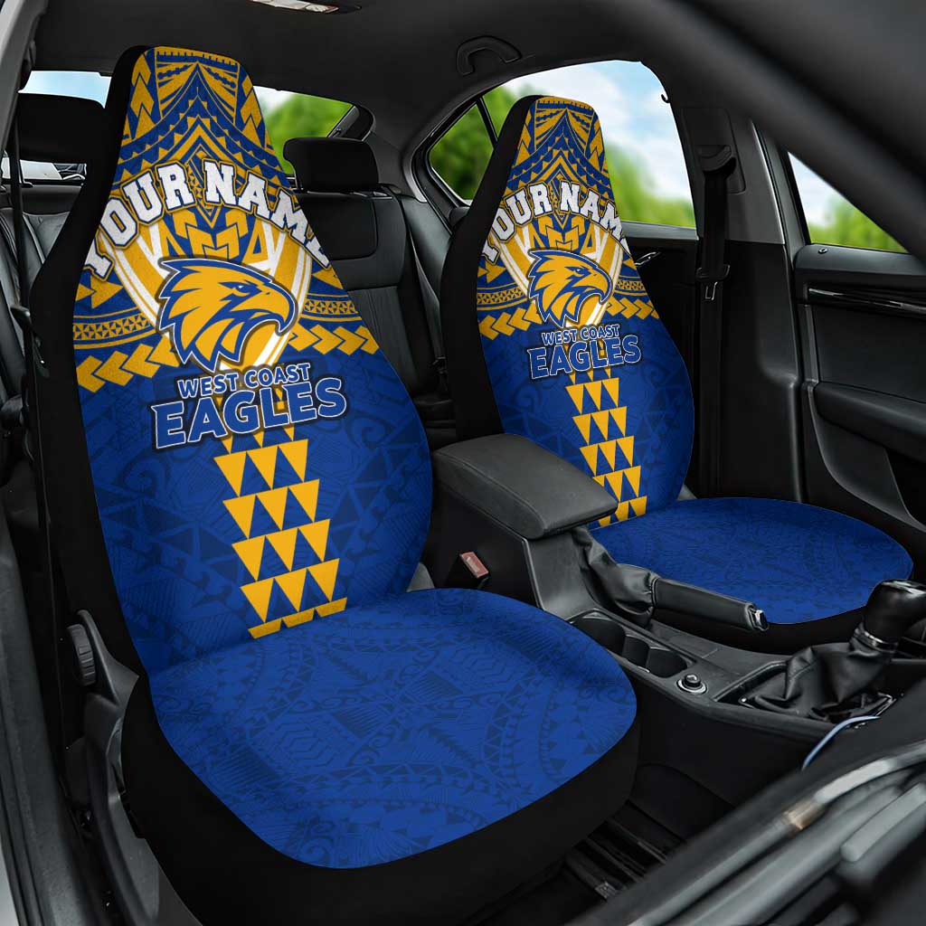 Personalized West Coast Eagles Car Seat Cover Polynesian Tribal Pattern Heritage Football
