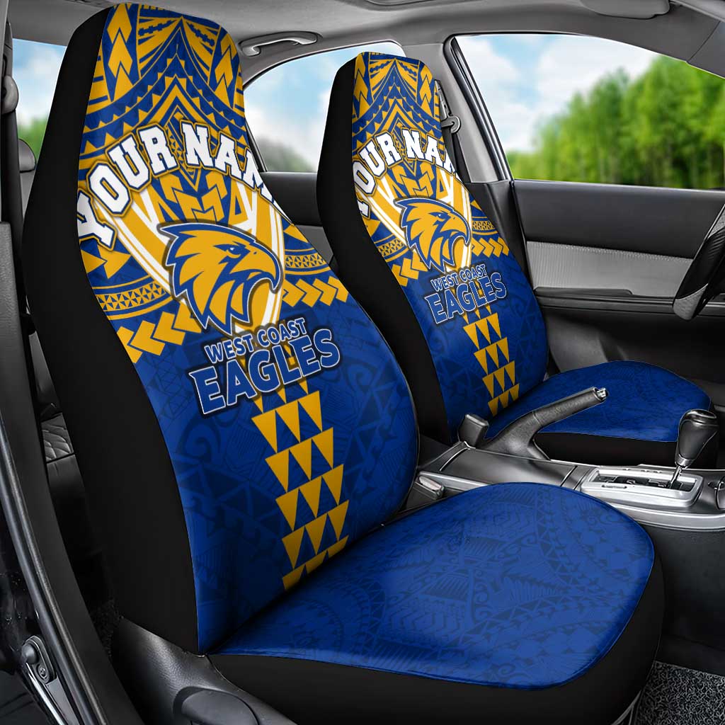 Personalized West Coast Eagles Car Seat Cover Polynesian Tribal Pattern Heritage Football