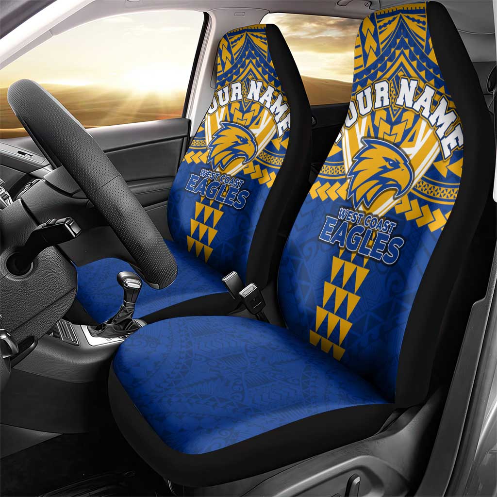 Personalized West Coast Eagles Car Seat Cover Polynesian Tribal Pattern Heritage Football