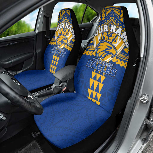 Personalized West Coast Eagles Car Seat Cover Polynesian Tribal Pattern Heritage Football