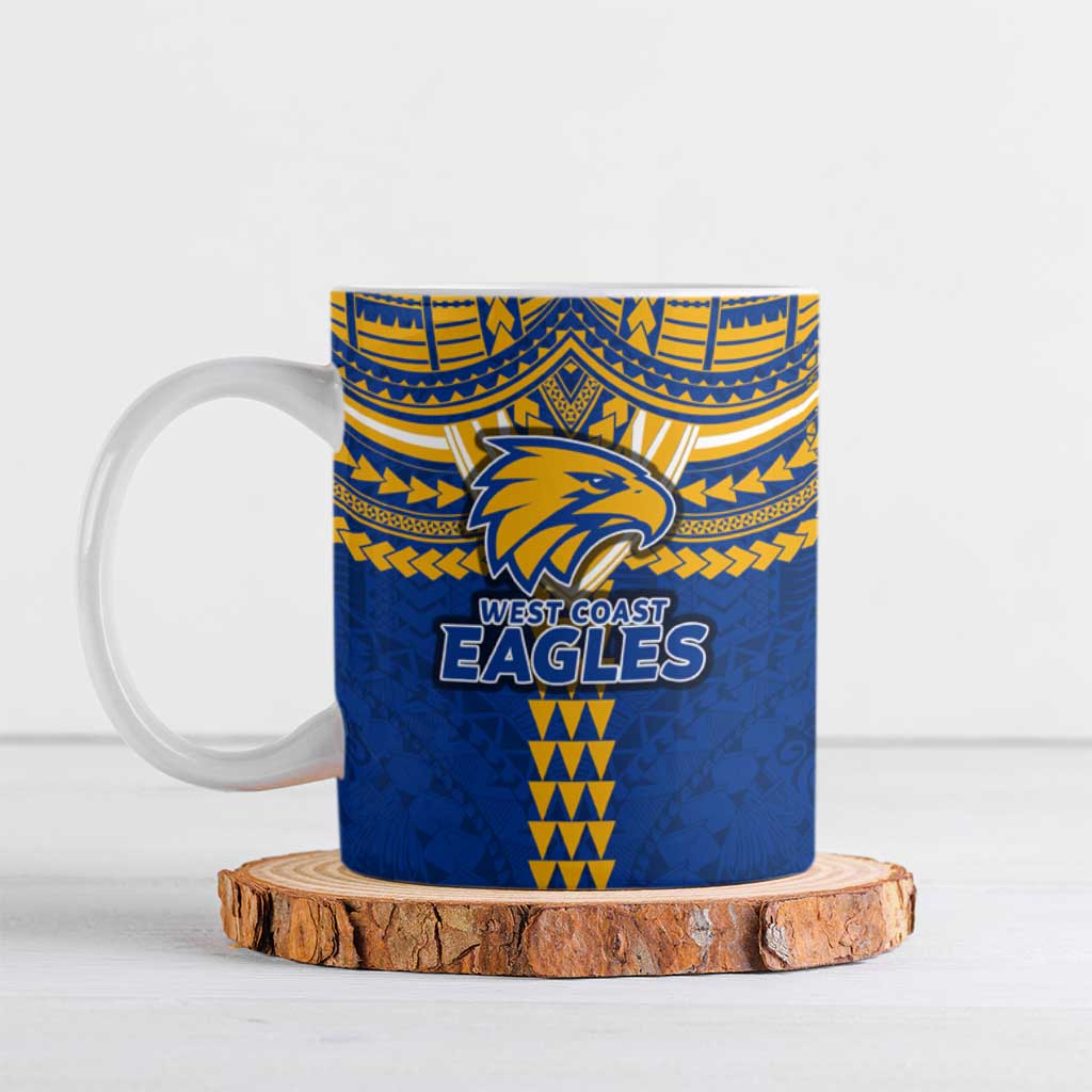 Personalized West Coast Eagles Ceramic Mug Polynesian Tribal Pattern Heritage Football