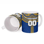 Personalized West Coast Eagles Ceramic Mug Polynesian Tribal Pattern Heritage Football