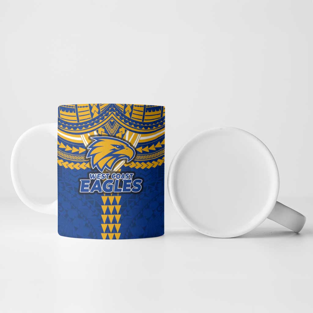 Personalized West Coast Eagles Ceramic Mug Polynesian Tribal Pattern Heritage Football