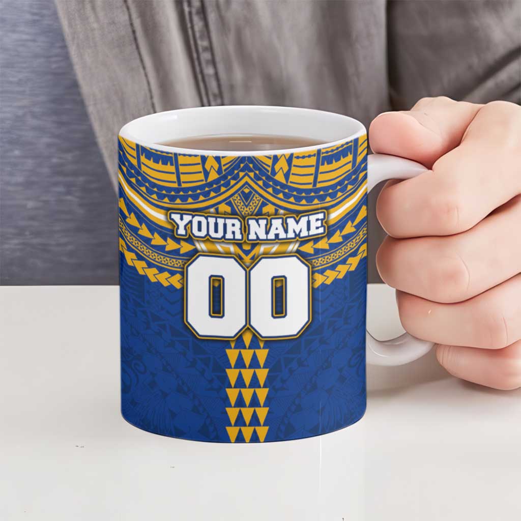 Personalized West Coast Eagles Ceramic Mug Polynesian Tribal Pattern Heritage Football