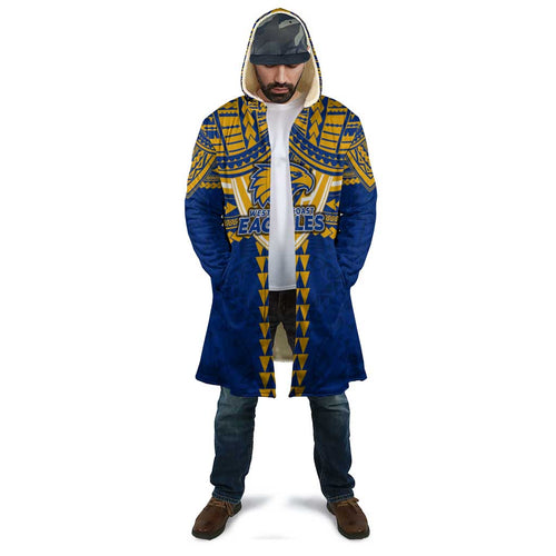 Personalized West Coast Eagles Cloak Polynesian Tribal Pattern Heritage Football