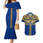 Personalized West Coast Eagles Couples Matching Mermaid Dress and Hawaiian Shirt Polynesian Tribal Pattern Heritage Football