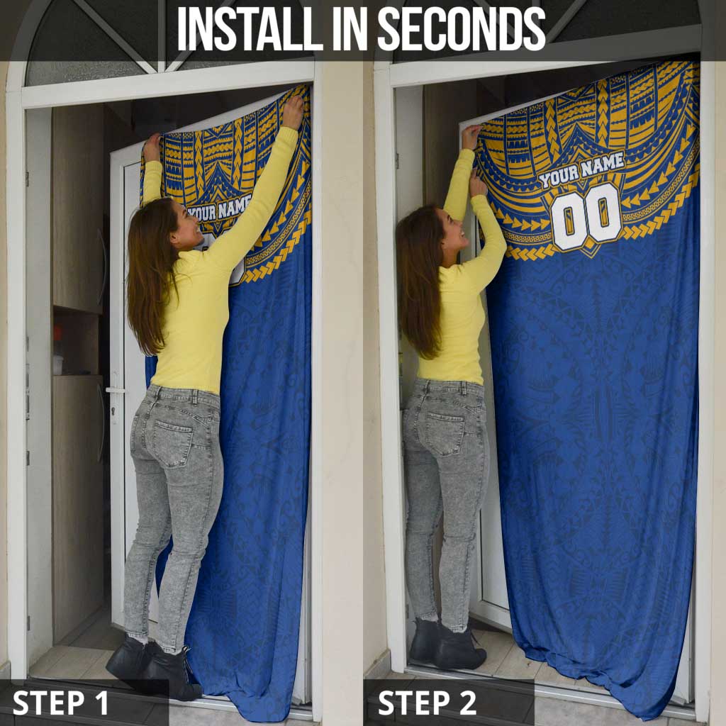 Personalized West Coast Eagles Door Cover Polynesian Tribal Pattern Heritage Football