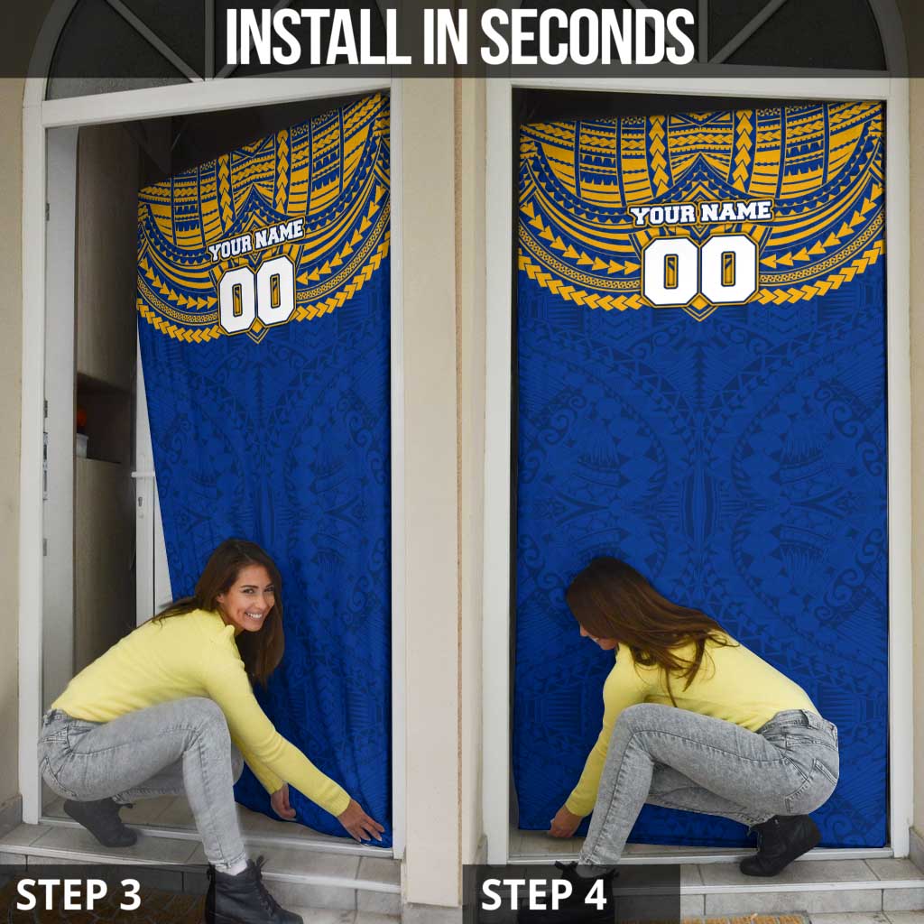 Personalized West Coast Eagles Door Cover Polynesian Tribal Pattern Heritage Football