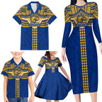 Personalized West Coast Eagles Family Matching Long Sleeve Bodycon Dress and Hawaiian Shirt Polynesian Tribal Pattern Heritage Football