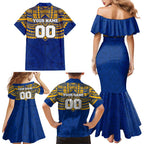 Personalized West Coast Eagles Family Matching Mermaid Dress and Hawaiian Shirt Polynesian Tribal Pattern Heritage Football