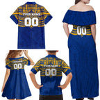 Personalized West Coast Eagles Family Matching Off Shoulder Maxi Dress and Hawaiian Shirt Polynesian Tribal Pattern Heritage Football