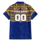 Personalized West Coast Eagles Family Matching Off Shoulder Maxi Dress and Hawaiian Shirt Polynesian Tribal Pattern Heritage Football