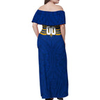 Personalized West Coast Eagles Family Matching Off Shoulder Maxi Dress and Hawaiian Shirt Polynesian Tribal Pattern Heritage Football