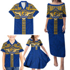 Personalized West Coast Eagles Family Matching Puletasi and Hawaiian Shirt Polynesian Tribal Pattern Heritage Football