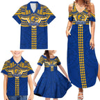 Personalized West Coast Eagles Family Matching Summer Maxi Dress and Hawaiian Shirt Polynesian Tribal Pattern Heritage Football