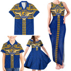 Personalized West Coast Eagles Family Matching Tank Maxi Dress and Hawaiian Shirt Polynesian Tribal Pattern Heritage Football