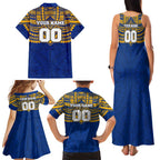 Personalized West Coast Eagles Family Matching Tank Maxi Dress and Hawaiian Shirt Polynesian Tribal Pattern Heritage Football