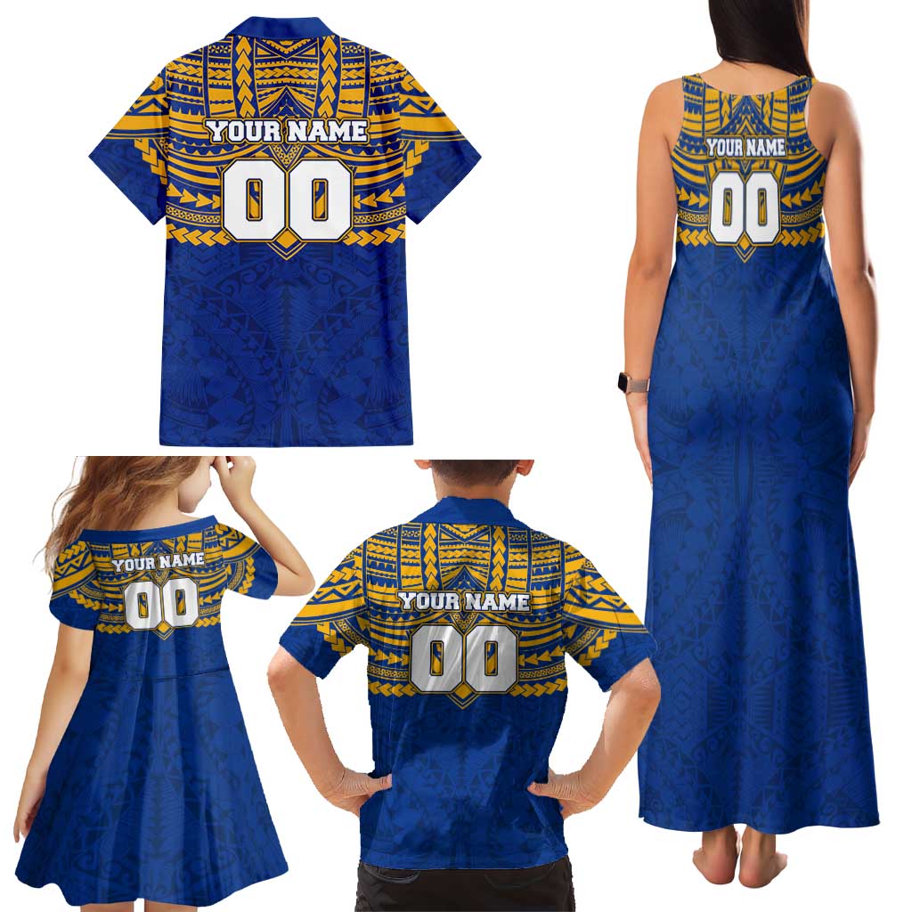 Personalized West Coast Eagles Family Matching Tank Maxi Dress and Hawaiian Shirt Polynesian Tribal Pattern Heritage Football