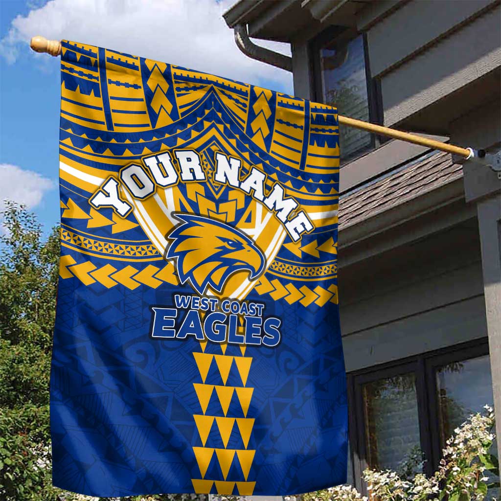 Personalized West Coast Eagles Garden Flag Polynesian Tribal Pattern Heritage Football