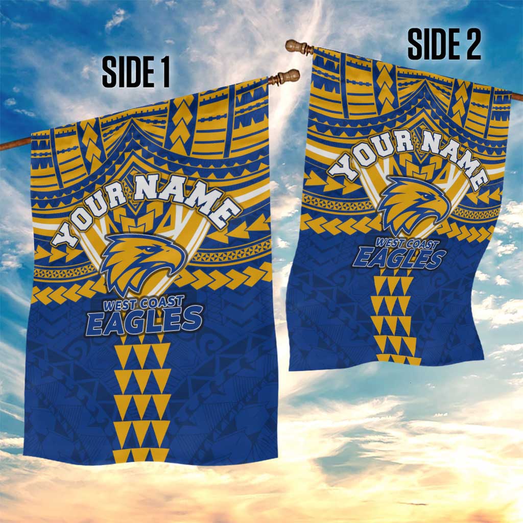 Personalized West Coast Eagles Garden Flag Polynesian Tribal Pattern Heritage Football