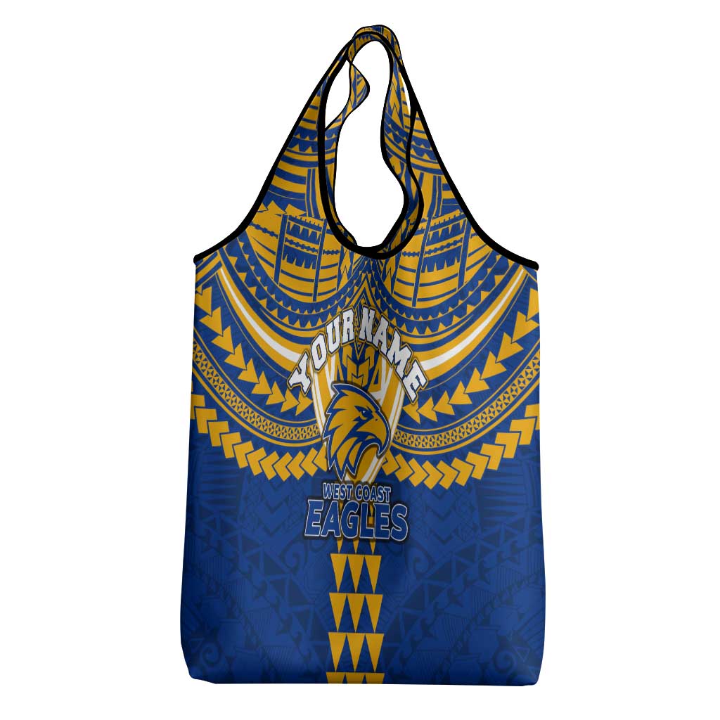 Personalized West Coast Eagles Grocery Bag Polynesian Tribal Pattern Heritage Football