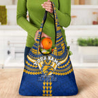 Personalized West Coast Eagles Grocery Bag Polynesian Tribal Pattern Heritage Football