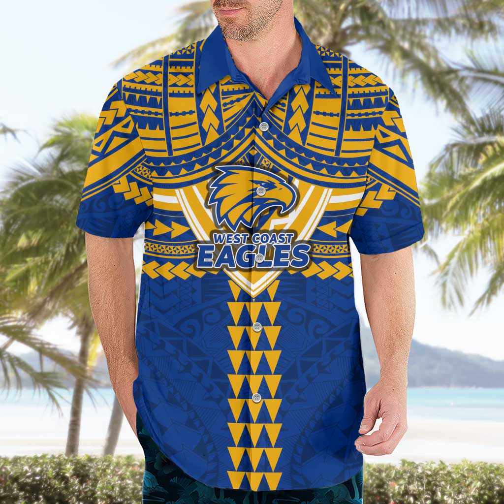 Personalized West Coast Eagles Hawaiian Shirt Polynesian Tribal Pattern Heritage Football