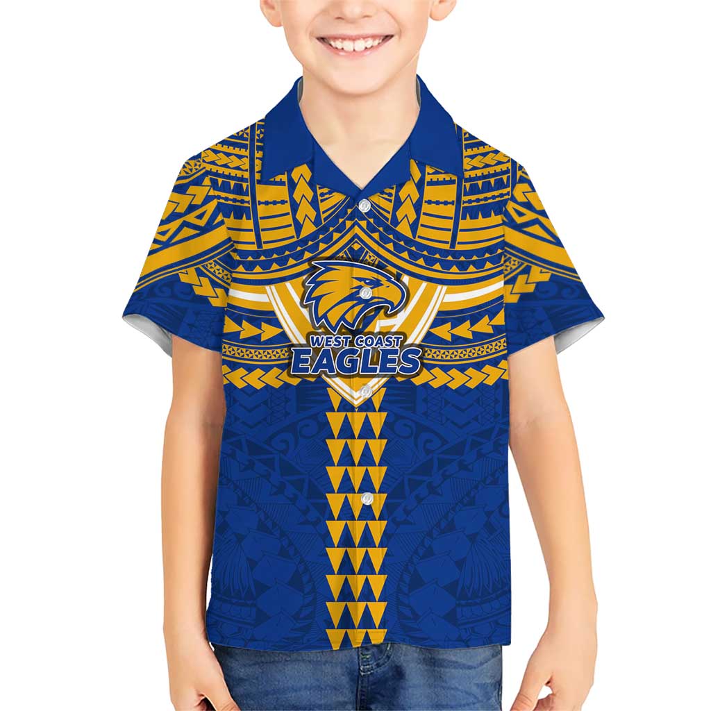 Personalized West Coast Eagles Hawaiian Shirt Polynesian Tribal Pattern Heritage Football