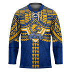 Personalized West Coast Eagles Hockey Jersey Polynesian Tribal Pattern Heritage Football