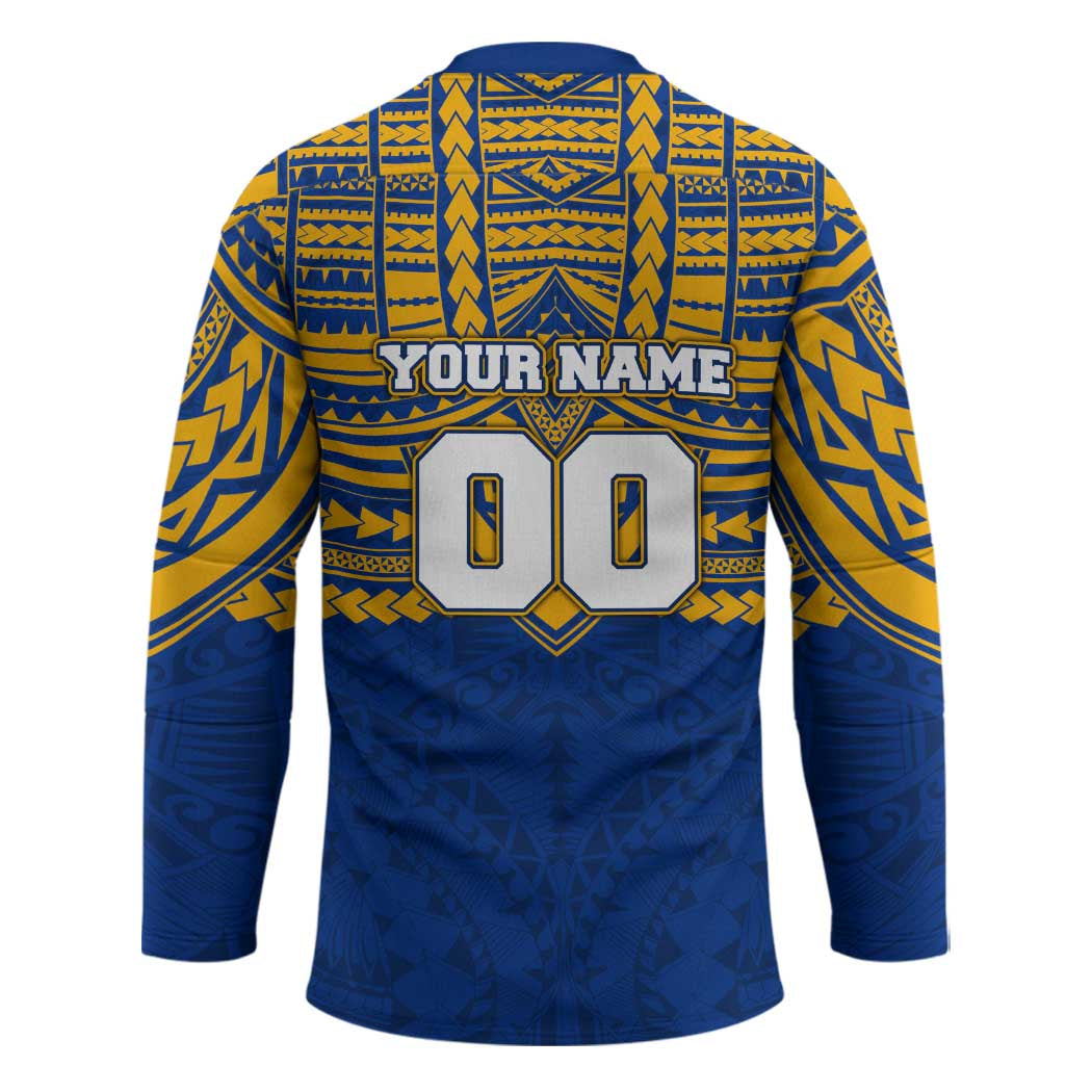 Personalized West Coast Eagles Hockey Jersey Polynesian Tribal Pattern Heritage Football