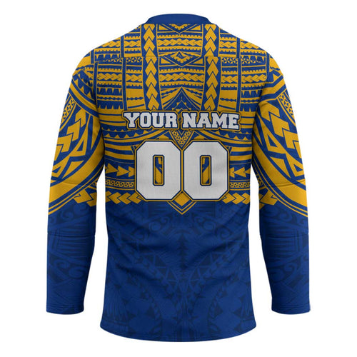 Personalized West Coast Eagles Hockey Jersey Polynesian Tribal Pattern Heritage Football