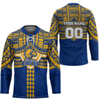 Personalized West Coast Eagles Hockey Jersey Polynesian Tribal Pattern Heritage Football