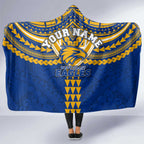 Personalized West Coast Eagles Hooded Blanket Polynesian Tribal Pattern Heritage Football