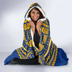 Personalized West Coast Eagles Hooded Blanket Polynesian Tribal Pattern Heritage Football
