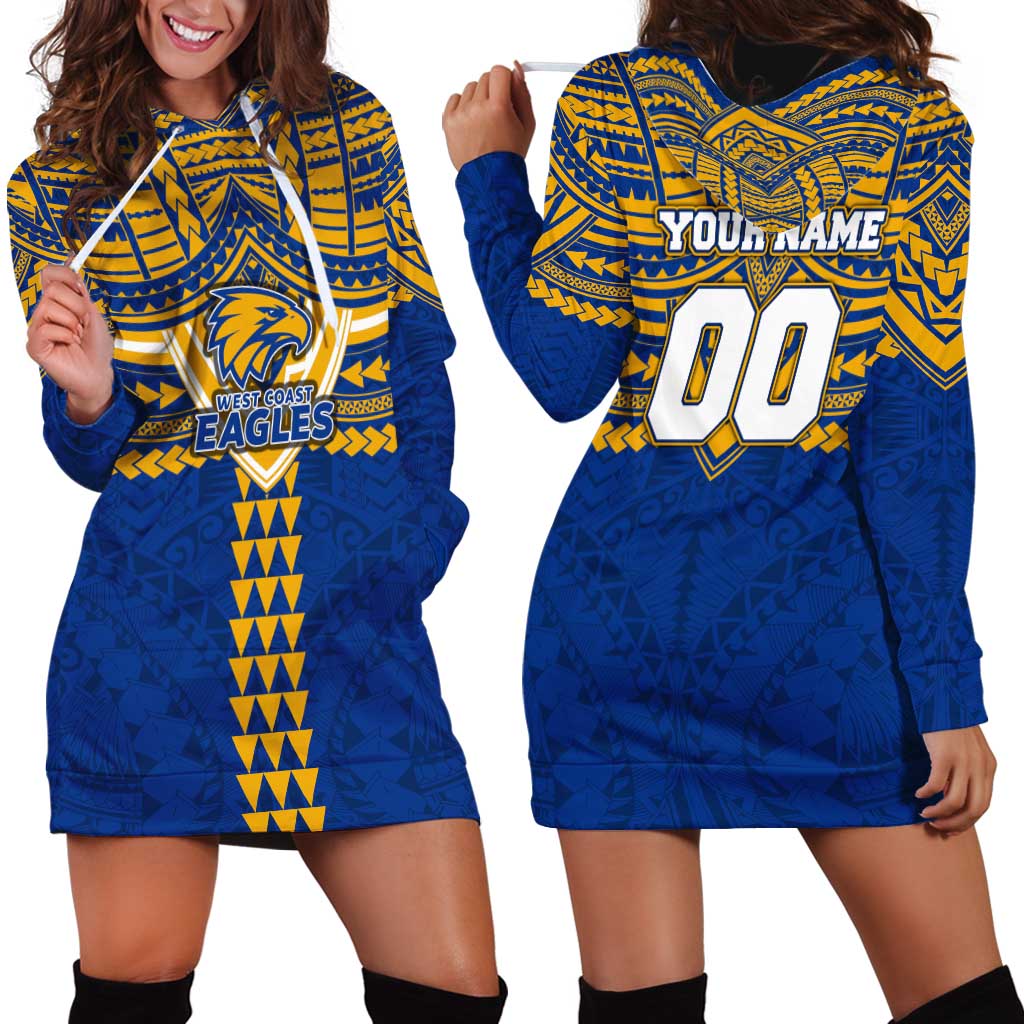 Personalized West Coast Eagles Hoodie Dress Polynesian Tribal Pattern Heritage Football
