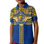 Personalized West Coast Eagles Kid Polo Shirt Polynesian Tribal Pattern Heritage Football
