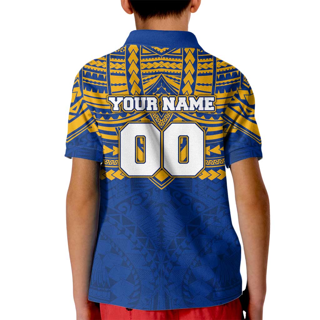 Personalized West Coast Eagles Kid Polo Shirt Polynesian Tribal Pattern Heritage Football