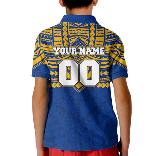 Personalized West Coast Eagles Kid Polo Shirt Polynesian Tribal Pattern Heritage Football