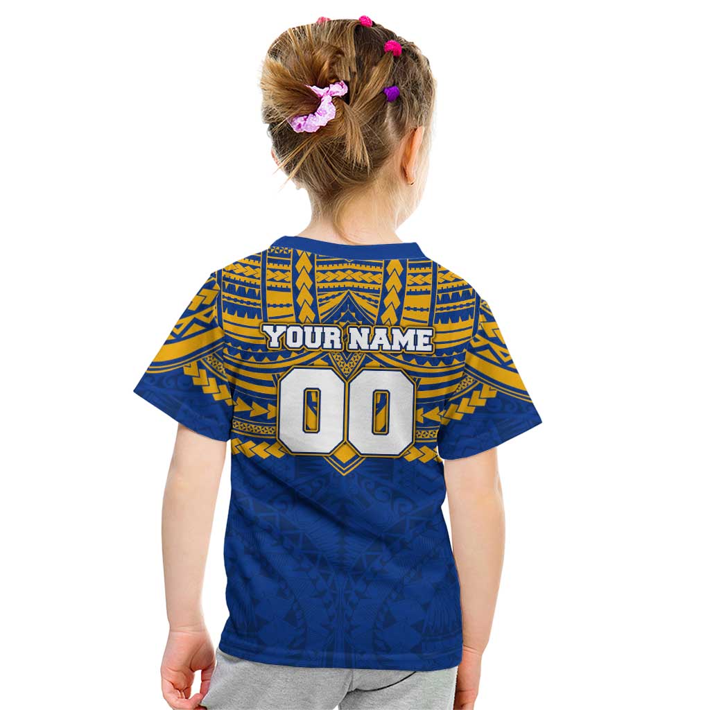 Personalized West Coast Eagles Kid T Shirt Polynesian Tribal Pattern Heritage Football