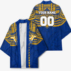 Personalized West Coast Eagles Kimono Polynesian Tribal Pattern Heritage Football