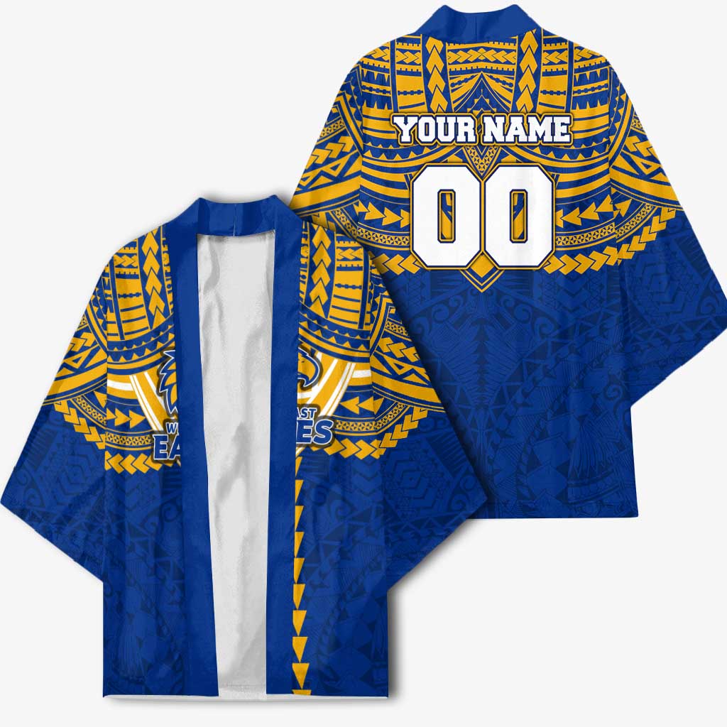 Personalized West Coast Eagles Kimono Polynesian Tribal Pattern Heritage Football