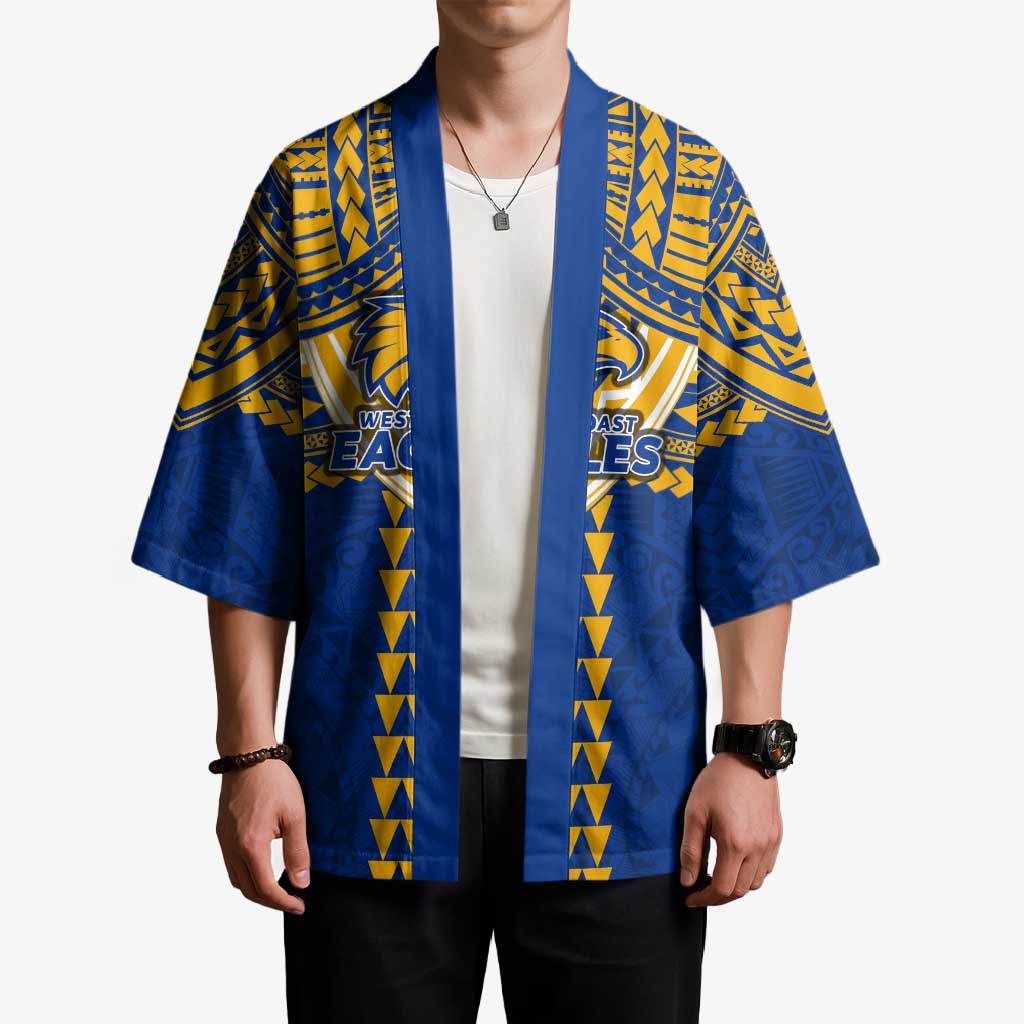 Personalized West Coast Eagles Kimono Polynesian Tribal Pattern Heritage Football