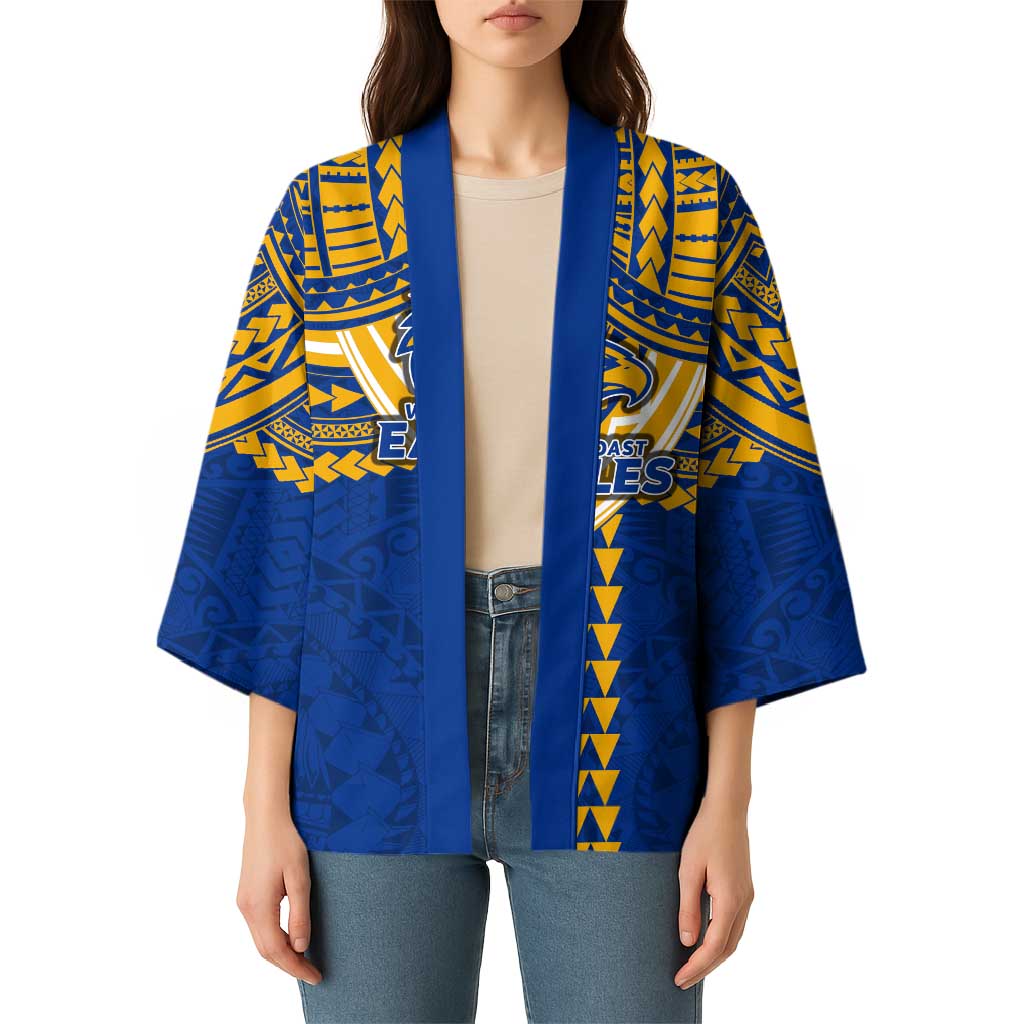 Personalized West Coast Eagles Kimono Polynesian Tribal Pattern Heritage Football