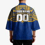 Personalized West Coast Eagles Kimono Polynesian Tribal Pattern Heritage Football