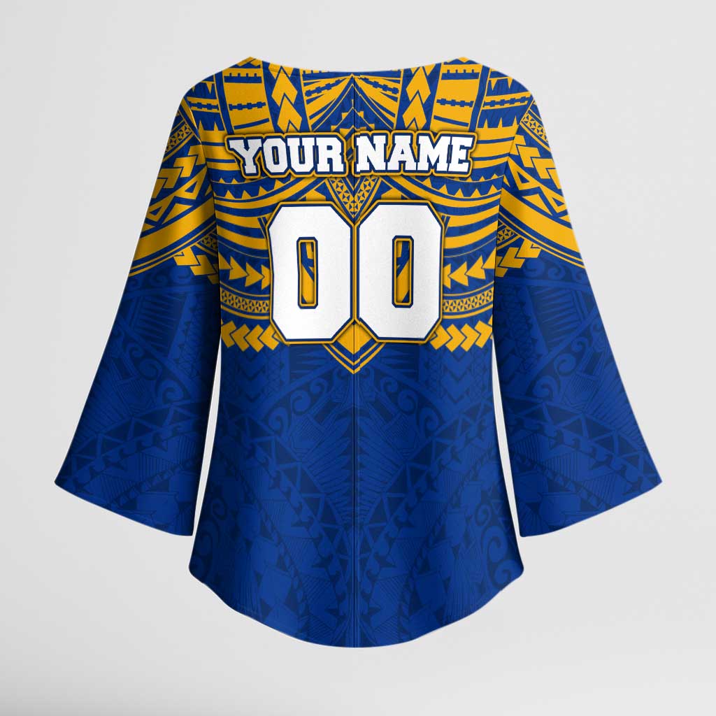 Personalized West Coast Eagles Kimono Sleeve Blouse Polynesian Tribal Pattern Heritage Football