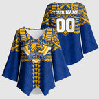 Personalized West Coast Eagles Kimono Sleeve Blouse Polynesian Tribal Pattern Heritage Football