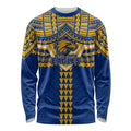 Personalized West Coast Eagles Long Sleeve Shirt Polynesian Tribal Pattern Heritage Football