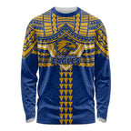 Personalized West Coast Eagles Long Sleeve Shirt Polynesian Tribal Pattern Heritage Football