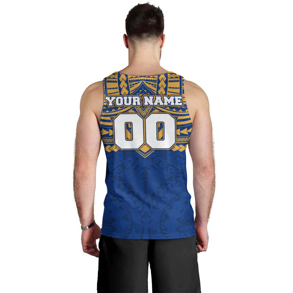 Personalized West Coast Eagles Men Tank Top Polynesian Tribal Pattern Heritage Football